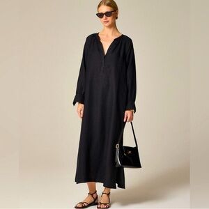 J. Crew Cabana dress in linen XS Black NWT
